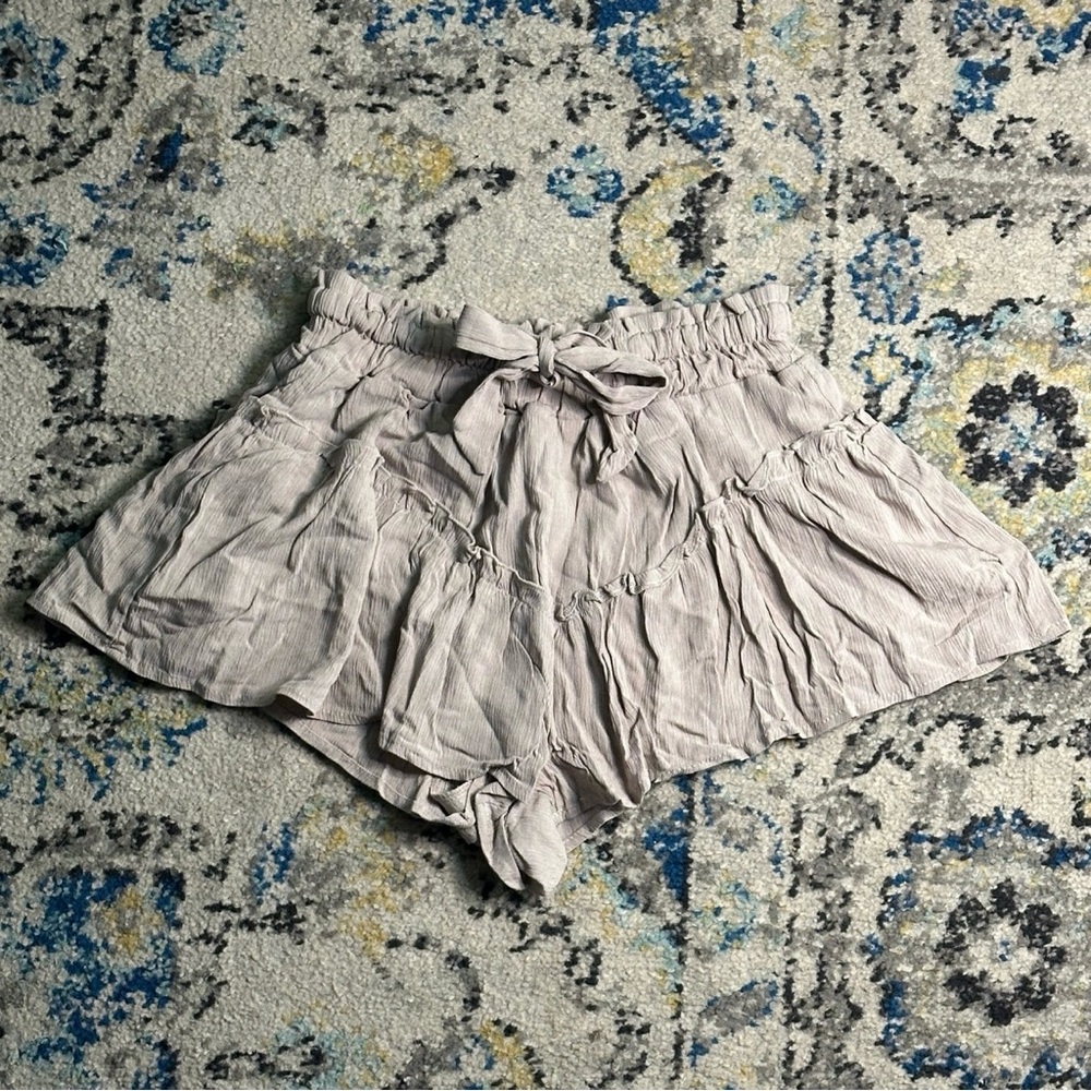Rewash Gauze Shorts Tie Belt 100% Rayon Beige Juniors Size Small NWT
